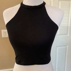 Black crop top with strapy back